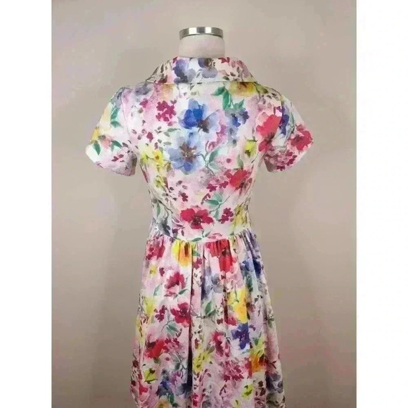 Myrtlewood of California Floral Fit Flare Dress Retro Colorful Cottagecore - Picture 9 of 10